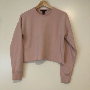 Blush Pink crop top with long sleeve